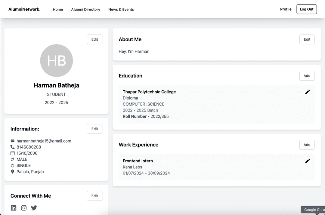 Alumni Association Website